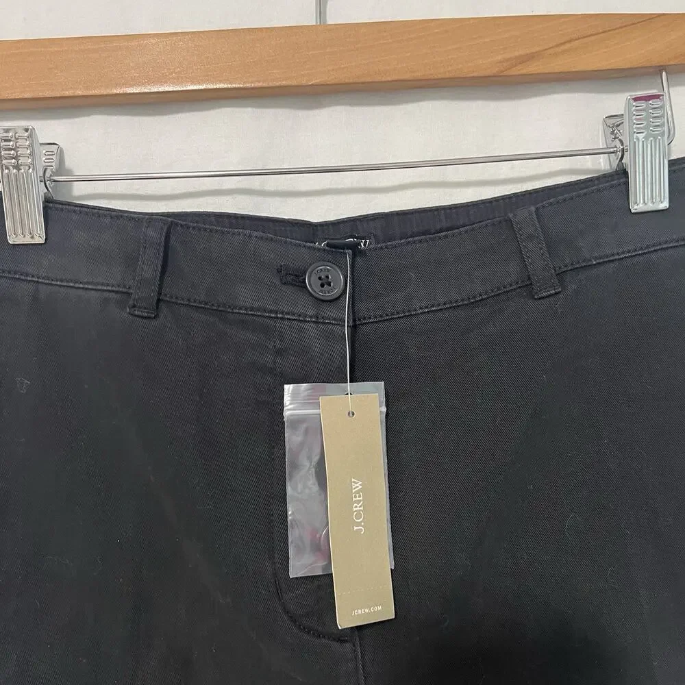 NWT J Crew Heritage 7” Shorts Cotton Chino Woman Size 8 Black Stretch Preppy